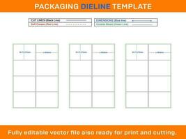 8 adhesivo habla a etiquetas dieline modelo 199.8 X 72.275 mm vector