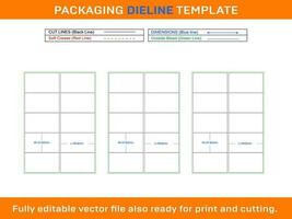 10 Adhesive Address Labels Dieline Template 199.6 x 57.82mm vector
