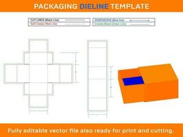 madera partido caja, dieline modelo vector