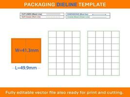 28 Adhesive Address Labels Dieline Template 49.9 x 41.3mm vector