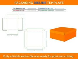 Box With Lid, Dieline Template vector