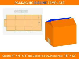 Carton Regular Slotted  Box Dieline Template, SVG, Ai, EPS, PDF, DXF,  JPG, PNG vector