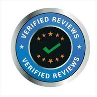 Vector verified reviews stamp icon, logo and symbol