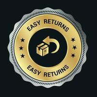 Easy Returns vector logo. trust badges. easy returns icons,