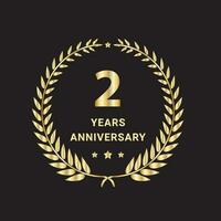 2 año aniversario celebraciones logo, vector y gráfico