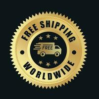 Free Shipping Worldwide logo. Free shipping vector logo and trust badge icon
