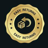 Easy Returns vector logo. trust badges. easy returns icons,