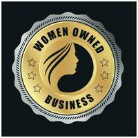 Women Owned Logo. Women Owned vector logo design. Women Owned business logo, Women owned badge, Women owned business icon