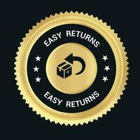 Easy Returns vector logo. trust badges. easy returns icons,