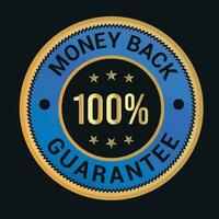 Money back Guaranteed, trust badge vector design, money back logo design