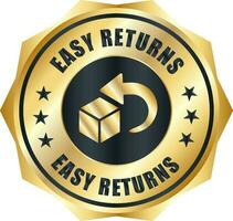 Easy Returns vector logo. trust badges. easy returns icons,