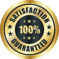 Satisfaction Guaranteed badge, trust badge design, guarantee badge, trusts badge logo vector