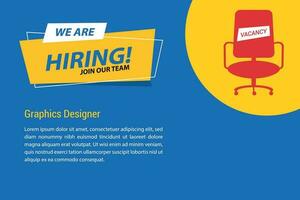 Vector we are hiring banner. hiring recruitment design. we are hiring join our team announcement