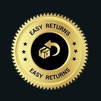 Easy Returns vector logo. trust badges. easy returns icons,