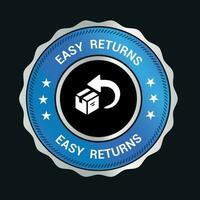 Easy Returns vector logo. trust badges. easy returns icons,