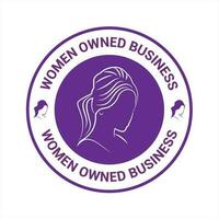 Women Owned Logo. Women Owned vector logo design. Women Owned business logo, Women owned badge, Women owned business icon