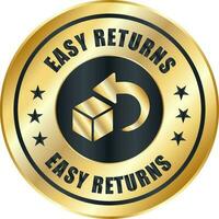 Easy Returns vector logo. trust badges. easy returns icons,