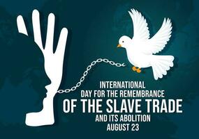 International Day of the Remembrance of the Slave Trade and its Abolition Vector Illustration on 23 August with Handcuff and Dove Bird in Templates