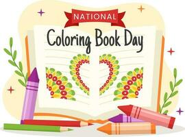 National Coloring Book Vector Illustration on 2 August with Colored Pencils to Draw Image in Flat Cartoon Hand Drawn Background Templates