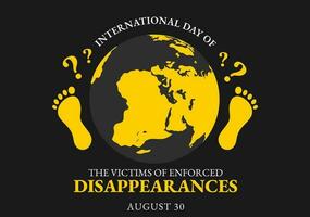 International Day of the Victims of Enforced Disappearances Vector Illustration on August 30 with Missing Person or Lost People Templates