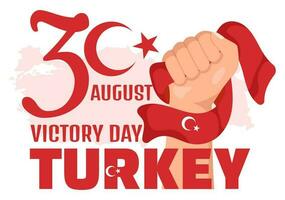 Turkey Victory Day Vector Illustration on 30 august with Zafer Bayrami Celebration in Flat Cartoon Hand Drawn Background Templates