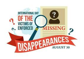 International Day of the Victims of Enforced Disappearances Vector Illustration on August 30 with Missing Person or Lost People Templates