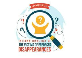 International Day of the Victims of Enforced Disappearances Vector Illustration on August 30 with Missing Person or Lost People Templates