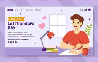 Happy Left Handers Day Social Media Landing Page Hand Drawn Templates Background Illustration vector