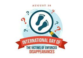 internacional día de el víctimas de reforzado desapariciones vector ilustración en agosto 30 con desaparecido persona o perdido personas plantillas