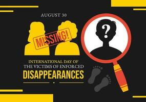 International Day of the Victims of Enforced Disappearances Vector Illustration on August 30 with Missing Person or Lost People Templates