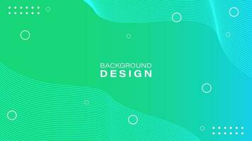 Abstract blue and green gradient line wave geometric background. Dynamic shape composition. Vector illustration