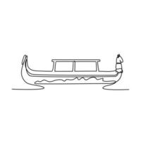 One continuous line drawing of traditional transportation. vehicle design in simple linear style. transportation design concept vector illustration