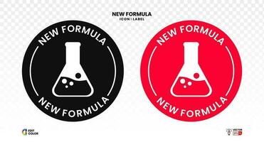 New formula vector round stamp label with flask glass icon New formula vector round stamp label with flask glass icon