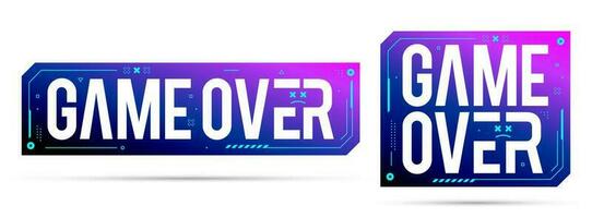 Game Over sign text, game over play. Modern vector icon design. Vector Illustration