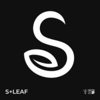 Initial letter S with leaf luxury logo design with simple negative space style vector