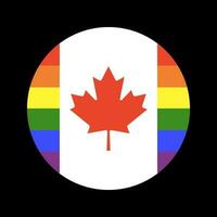 Canada LGBT rainbow flag. Pride circle symbol. Lesbian, gay sign. vector