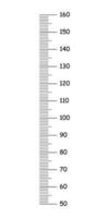 Kids height chart from 50 to 160 centimeters. Template for wall growth sticker isolated on a white background. Vector illustration. Meter wall or growth ruler.