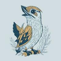 Kookaburra pájaro animal personaje dibujos animados vector ilustración