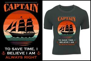 Boat t-shirt design, graphic for t-shirt and other uses. Vector design classic vintage template