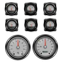 Dashboard of a retro car with arrow indicators. Vintage transport decoration. vector