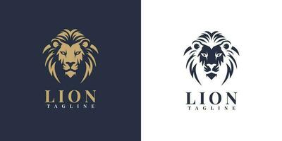 Lion head logo template design vector