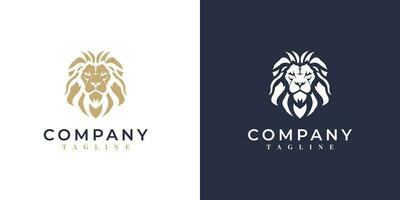 Lion head logo template design vector