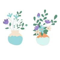 hand drawn flower in vase vector