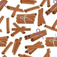 Hand Drawn Cinnamon Stick Seamless Pattern vector