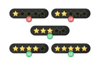 Set of star rating design element collection vector