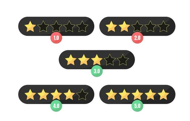 Set of star rating design element collection