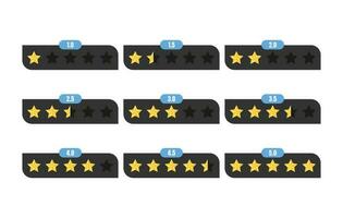 Set of star rating design element collection vector