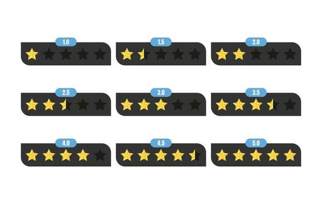 Set of star rating design element collection