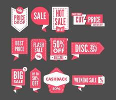 Set of promotion badge label collection vector