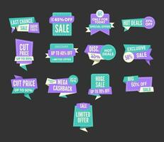 Set of promotion badges label collection vector